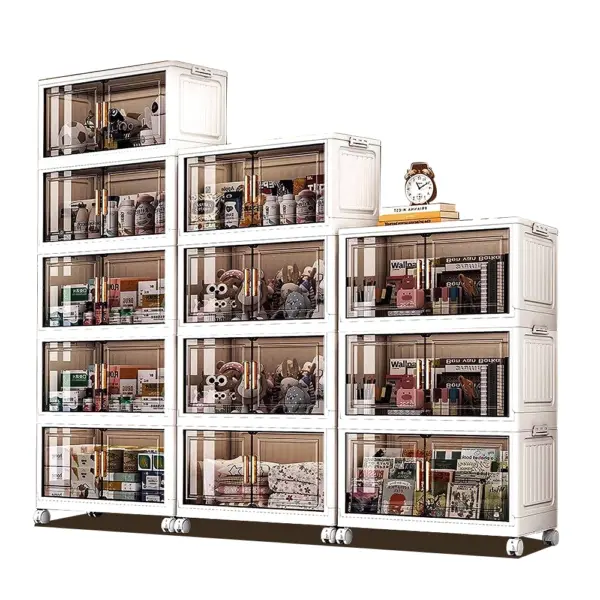 2 Mr.box 42&50&60&70&80面寬 摺疊雙開門 三層 四層 五層 收納櫃-附輪