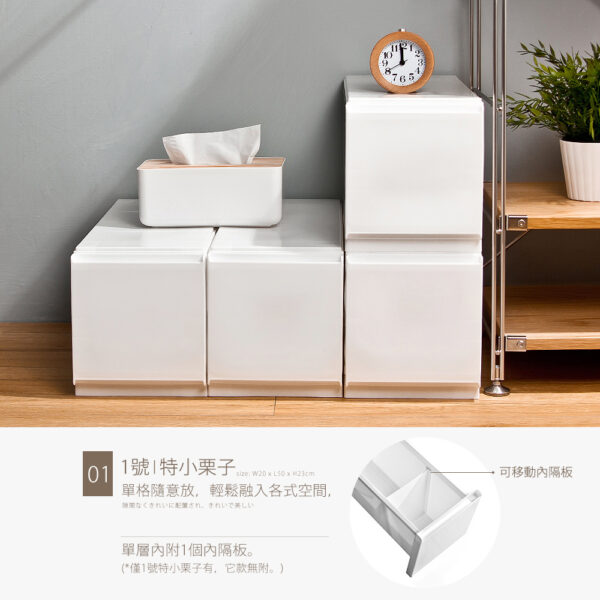 Mr.box 台灣製造 純白無印風一層抽屜式收納箱-2入 多款可選
