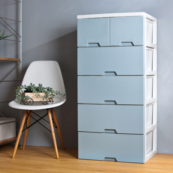 Mr.box 台灣製 大面寬簡約玩具衣物抽屜式收納櫃五層(2小抽+4大抽) 三色可選