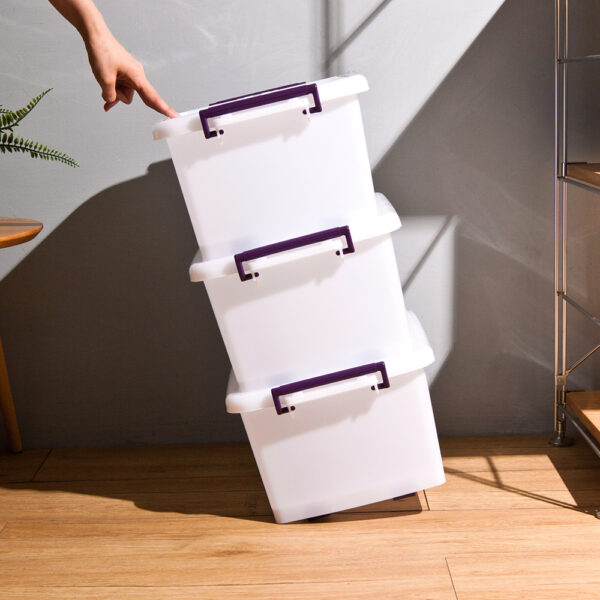 Mr.box D300 滑輪整理箱SS 12L*3入(紫色把手) 【660009】