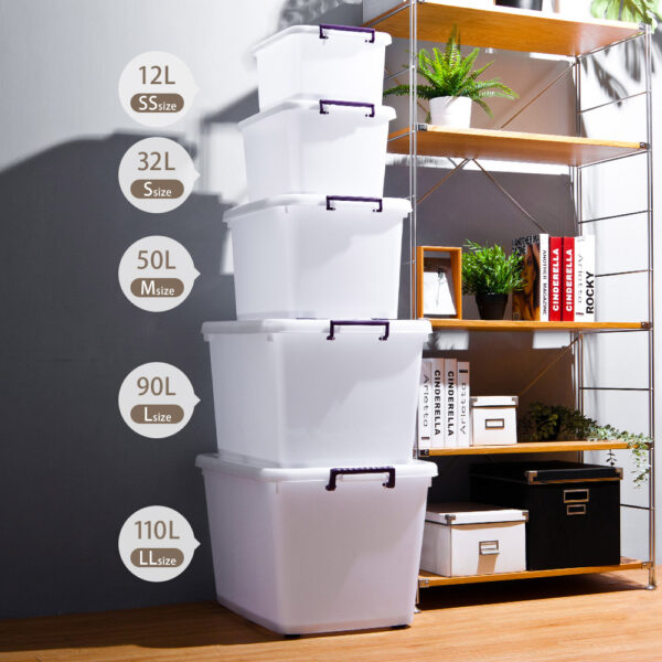 Mr.box D300 滑輪整理箱SS 12L*3入(紫色把手) 【660009】